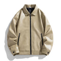 Beige Bronco kort herrejakke i læderlook set forfra — Bjerrelund
